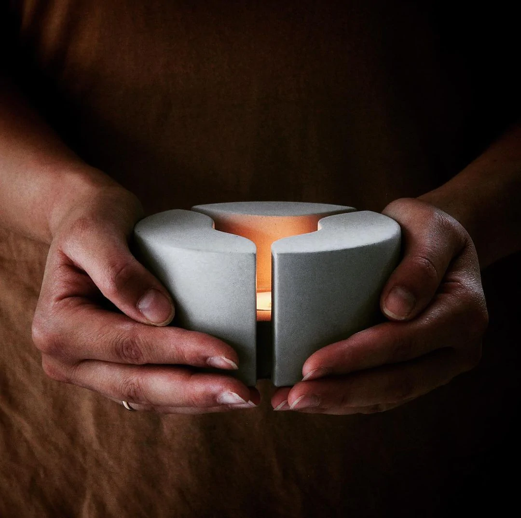 "LEAK" Sculptural Concrete Candle Warmer