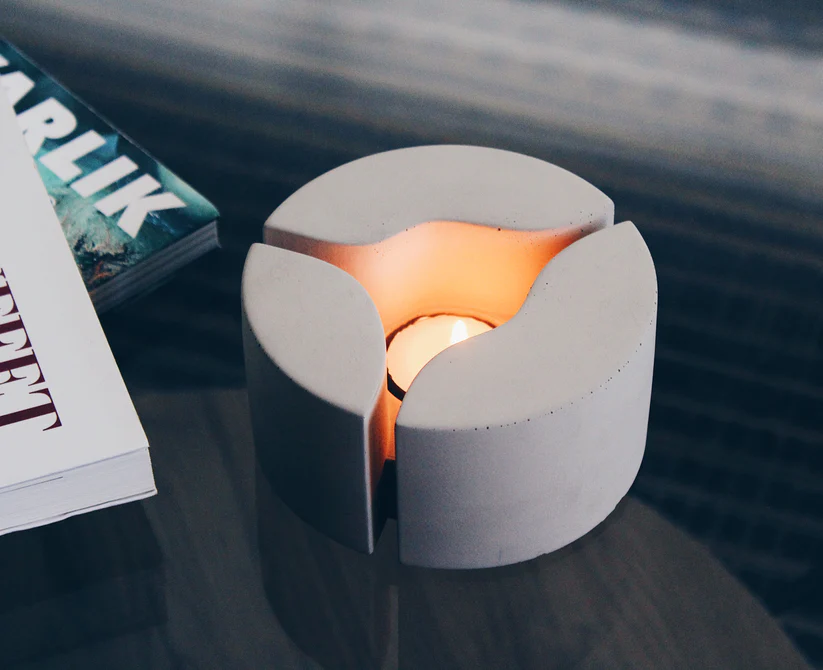 "LEAK" Sculptural Concrete Candle Warmer