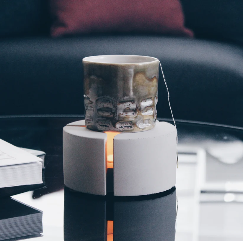 "LEAK" Sculptural Concrete Candle Warmer
