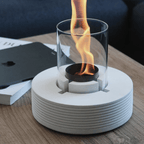 PURE FIRE V3 Sculptural Concrete Tabletop Fireplace