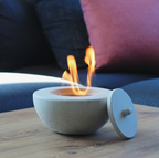 PURE FIRE V2 Sculptural Concrete Tabletop Fireplace