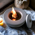 PURE FIRE V2 Sculptural Concrete Tabletop Fireplace