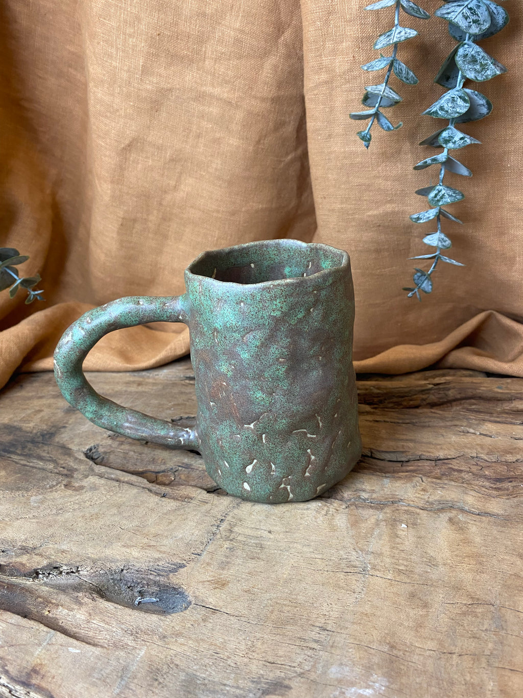 100% Handmade Rustic Vintage Stoneware Mug