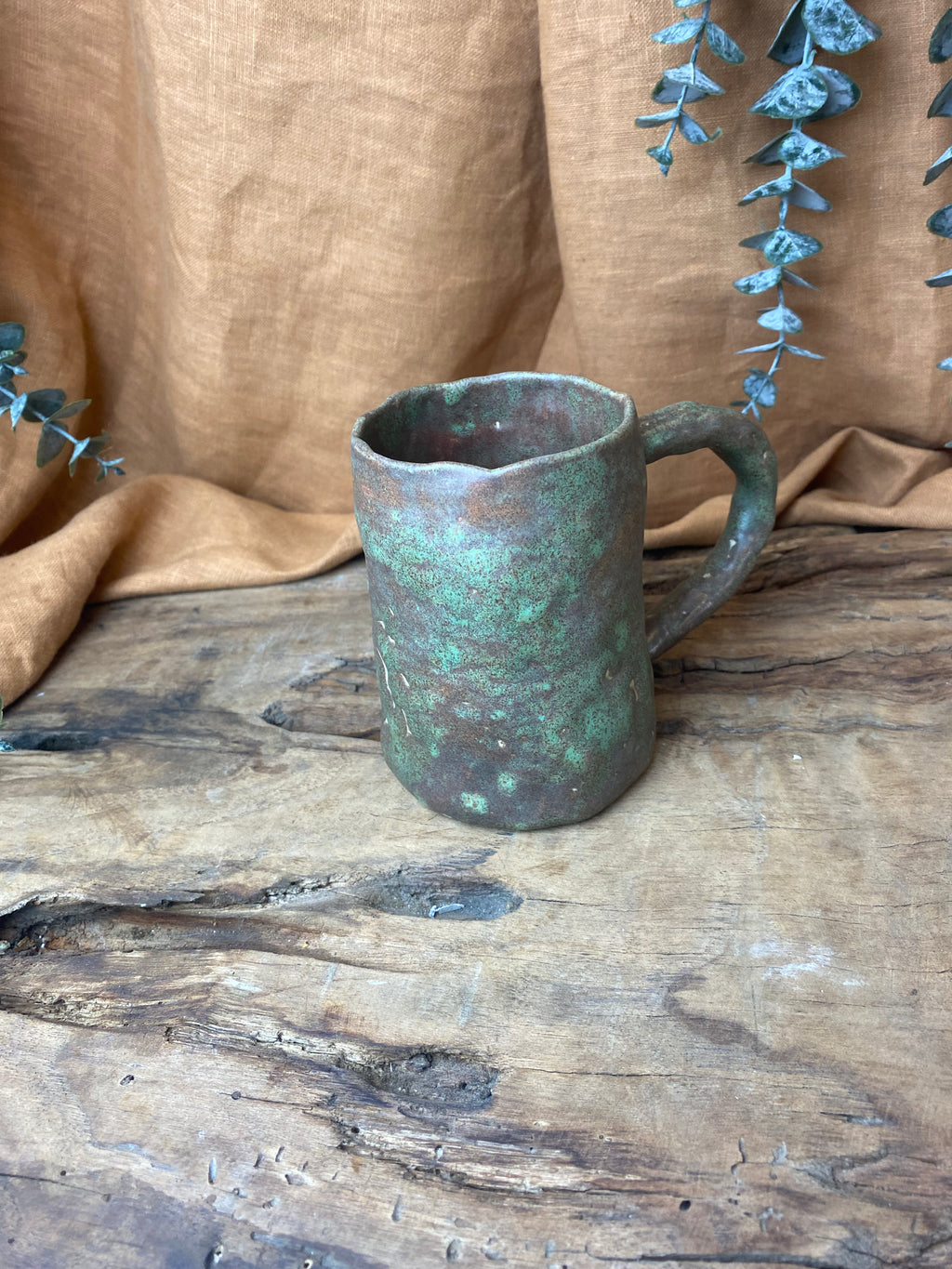100% Handmade Rustic Vintage Stoneware Mug