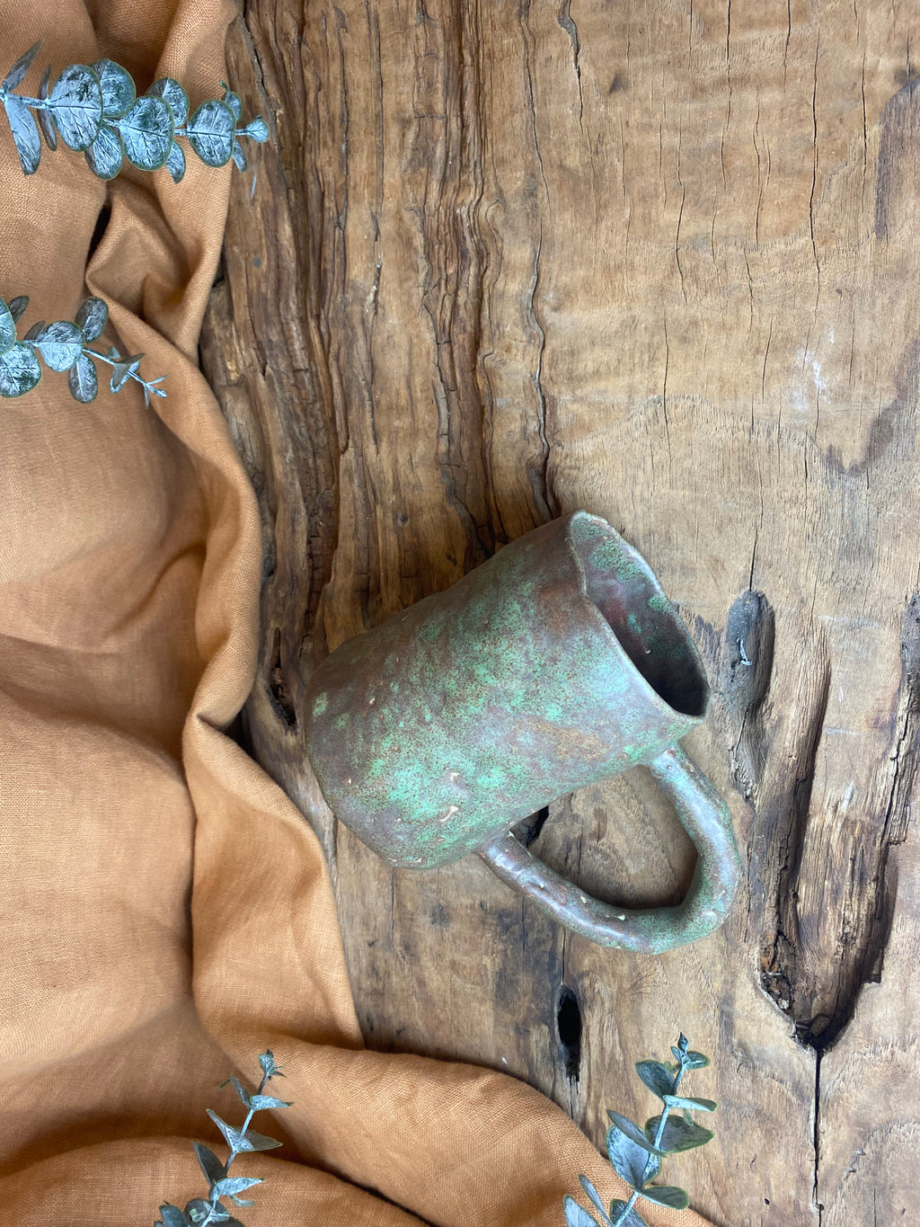 100% Handmade Rustic Vintage Stoneware Mug