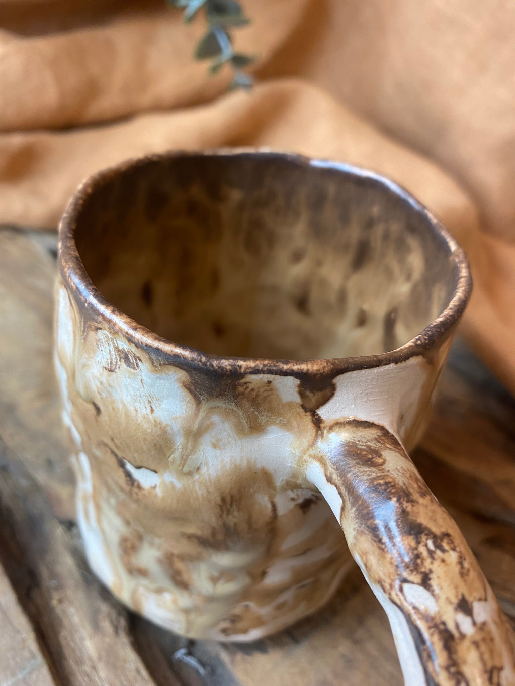 100% Handmade Rustic Vintage Stoneware Mug