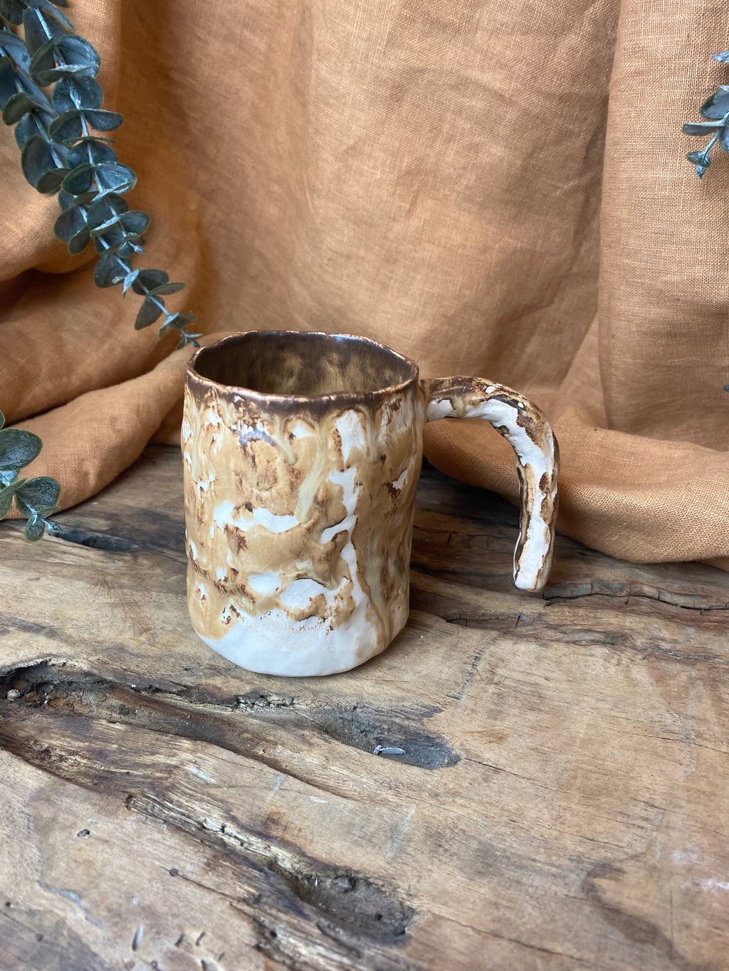 100% Handmade Rustic Vintage Stoneware Mug