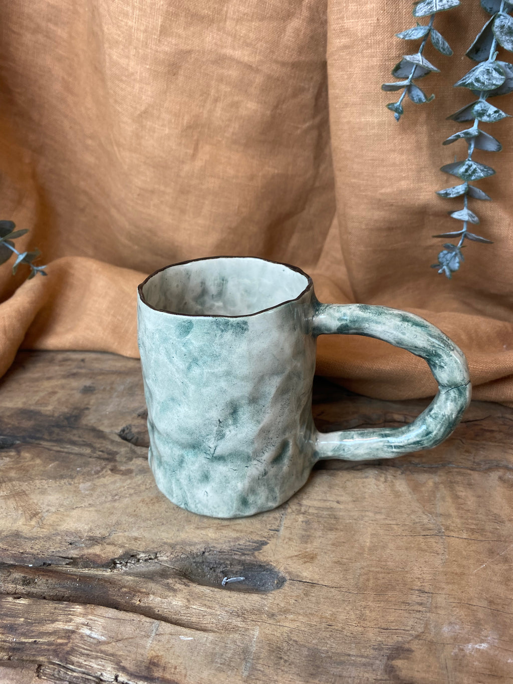 100% Handmade Rustic Vintage Stoneware Mug