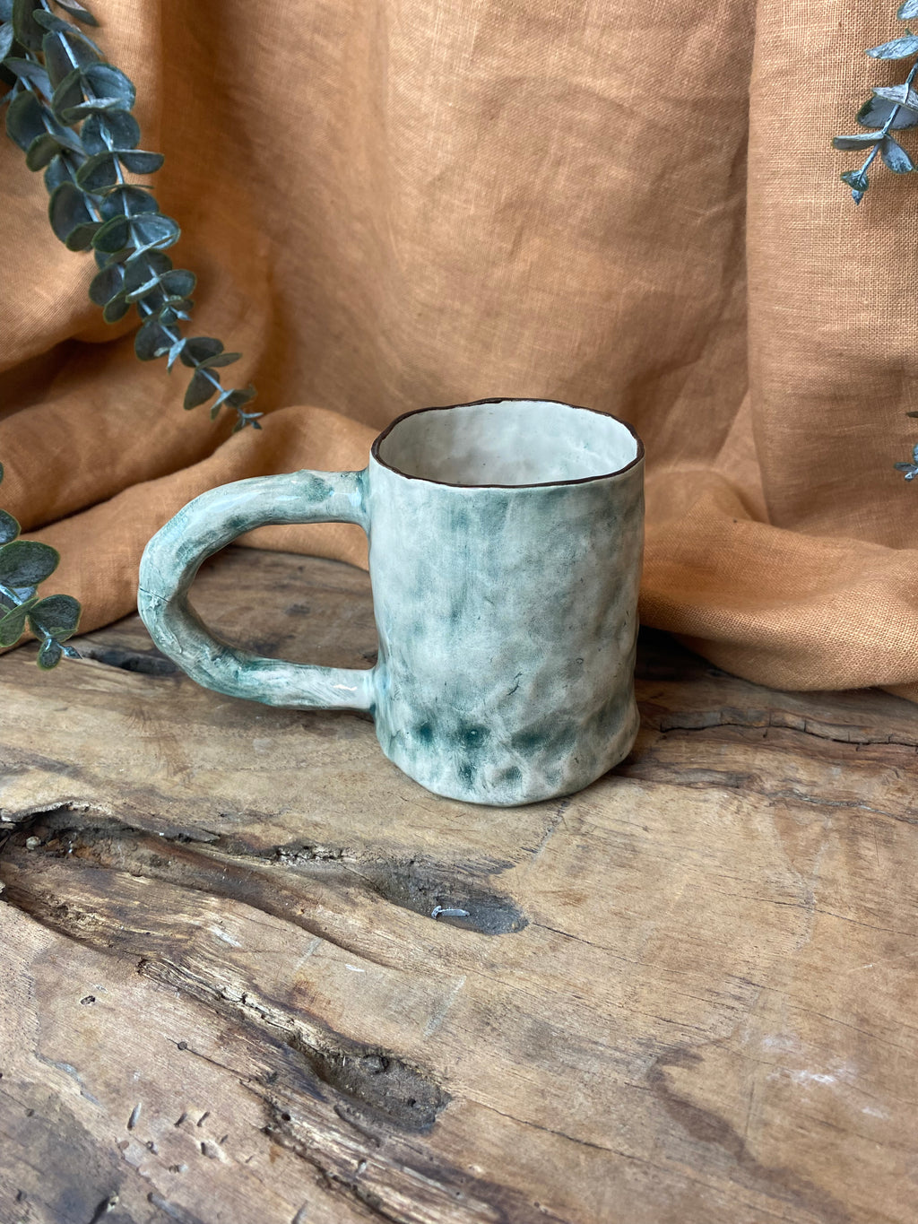 100% Handmade Rustic Vintage Stoneware Mug