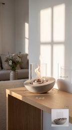 PURE FIRE V4 Sculptural Concrete Tabletop Fireplace