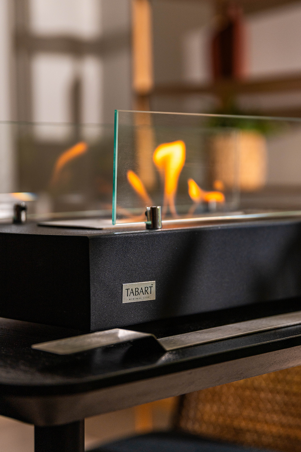 BLACK IRON V2 Sculptural Metal Tabletop Fireplace