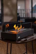 BLACK IRON V2 Sculptural Metal Tabletop Fireplace