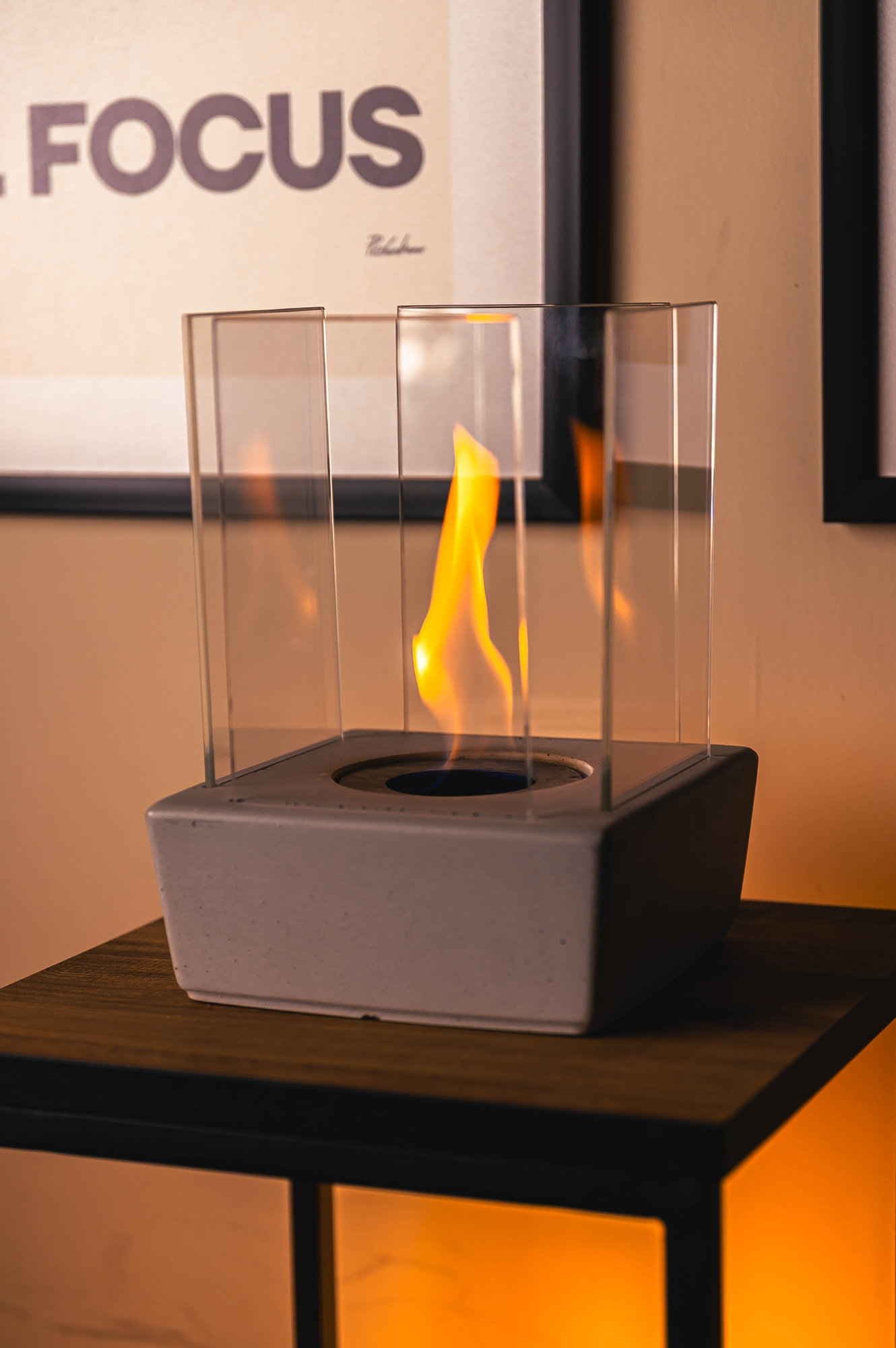 "V6" PURE-Fire Concrete Fireplace