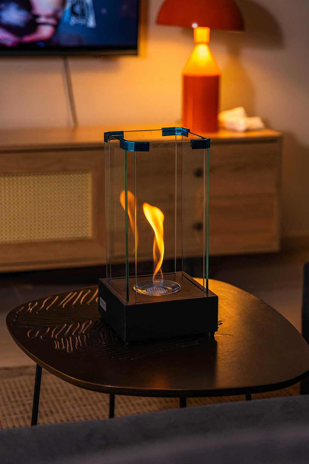 TORNADO V1 Sculptural Metal Tabletop Fireplace