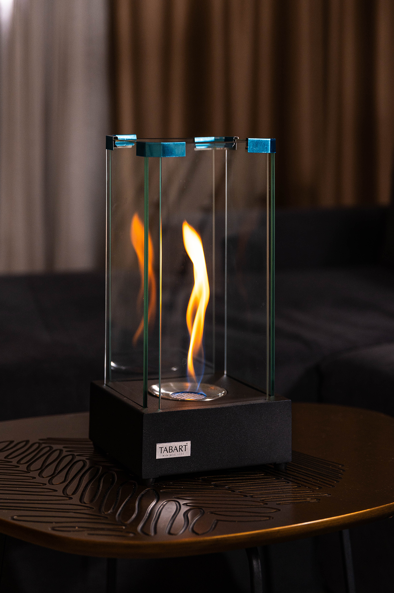 TORNADO V1 Sculptural Metal Tabletop Fireplace