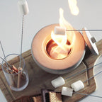PURE FIRE V2 Sculptural Concrete Tabletop Fireplace